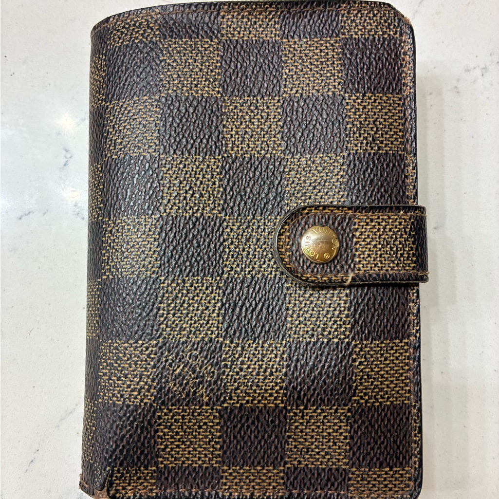 Damier Ebene Louis Vuitton French Wallet With Button Closure